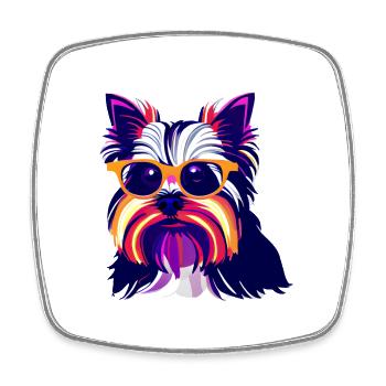 Chien Terrier Propriétaire de chien Chien Propriétaire Chiens - Magnet carré - blanc - Devant