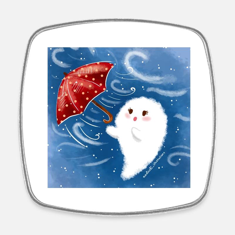 Stormy Days - Square fridge magnet - white