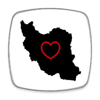 Iran Love - Square fridge magnet - white - Front