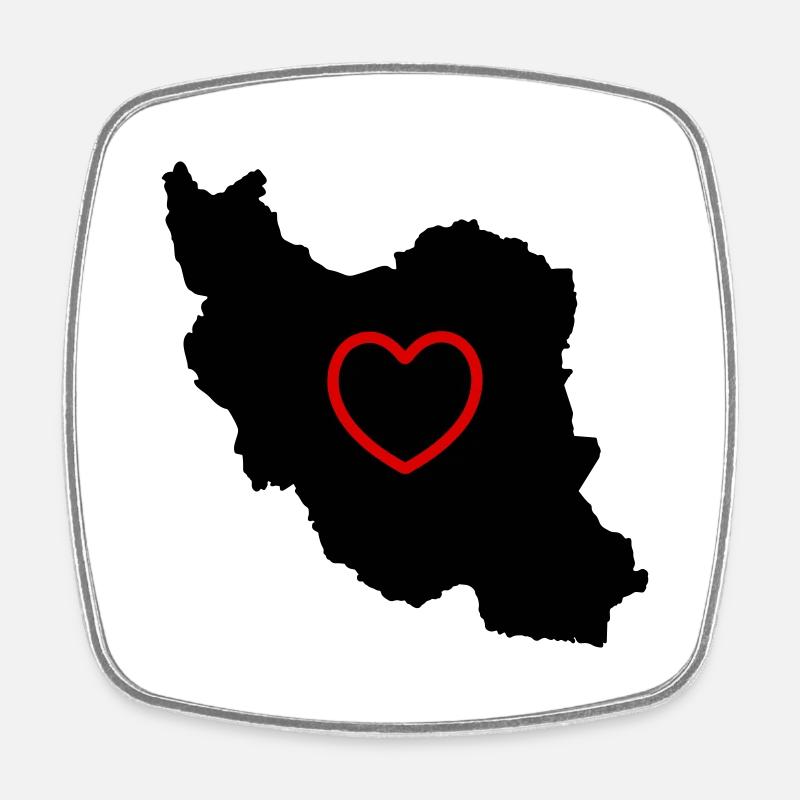 Iran Love - Square fridge magnet - white