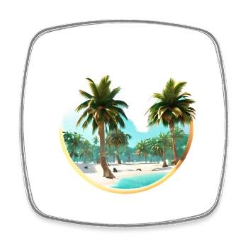 Sommer Sonne Palmen Geschenk Palme Urlaub Baum - Viereckiger Kühlschrankmagnet - Weiß - Vorne