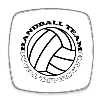 Équipe de handball 1 - Magnet carré - blanc - Devant