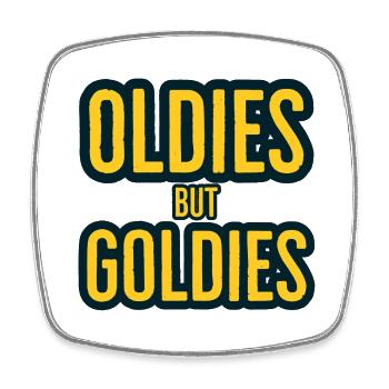Oldies but Goldies - Viereckiger Kühlschrankmagnet - Weiß - Vorne
