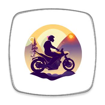 Motorcycle Motorcycle Fan Motorcyclist Motorcross - Square fridge magnet - white - Front