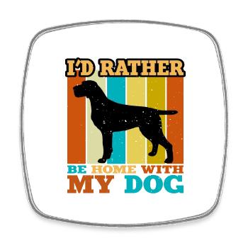Cesky Fousek Dog Lover Silhouette Vintage Sunset - Magnet carré - blanc - Devant