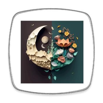 Fleurs de la lune à la terre, cadeau, anniversaire - Magnet carré - blanc - Devant