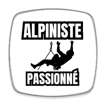 alpiniste passionné - Magnet carré - blanc - Devant