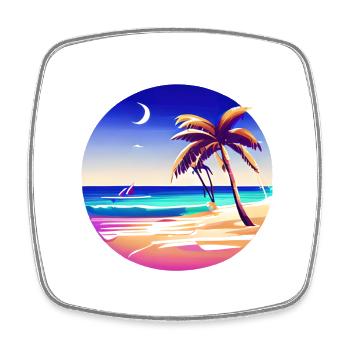 Sommerurlaub Strand Insel Palme Sonne Palmen - Viereckiger Kühlschrankmagnet - Weiß - Vorne