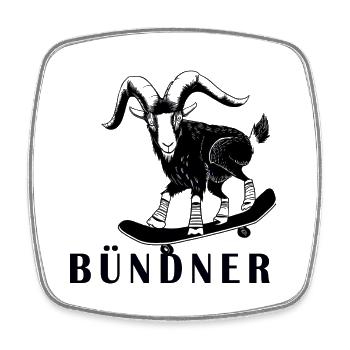 Bündner Steinbock Graubünden Grischa Grischun - Viereckiger Kühlschrankmagnet - Weiß - Vorne