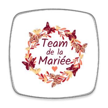 Mariage Femme EVJF Pour Copines Team Mariée - Magnet carré - blanc - Devant