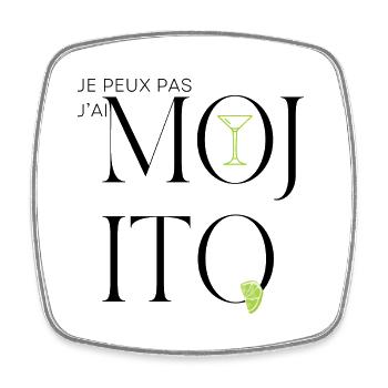 Je peux pas j'ai mojito - Magnet carré - blanc - Devant