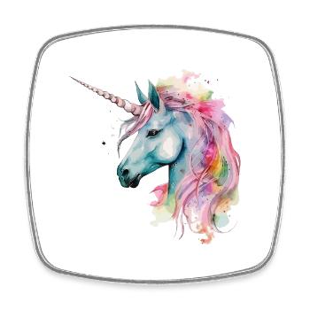 Einhorn Magie Fantasie Fabel Bunt Farben Kunst - Viereckiger Kühlschrankmagnet - Weiß - Vorne