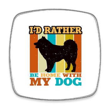 elou Dog Silhouette Vintage Sunset für Hundeliebhaber - Viereckiger Kühlschrankmagnet - Weiß - Vorne