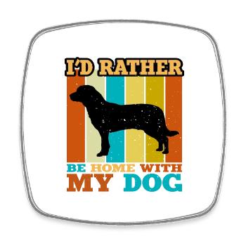 Entlebucher Sennenhund Silhouette Retro Sunset - Viereckiger Kühlschrankmagnet - Weiß - Vorne