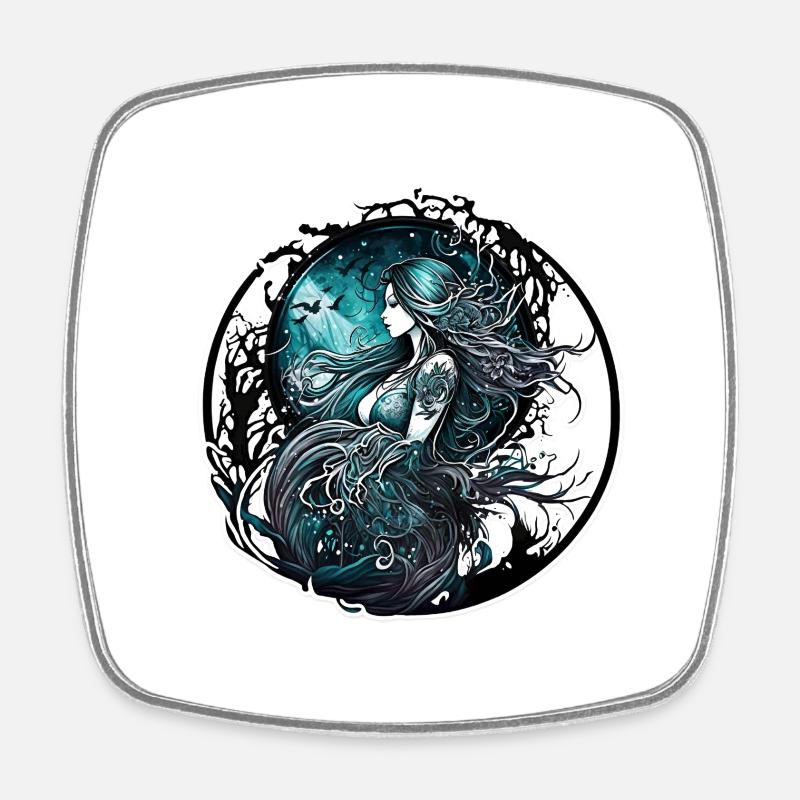 Female priestess - Square fridge magnet - white