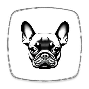 Bouledogue français Chien Propriétaire de chien - Magnet carré - blanc - Devant