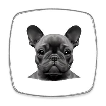 Chiens Chien bouledogue Français Chien Propriétaire - Magnet carré - blanc - Devant