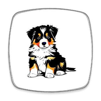 Chien Chiot Propriétaire de chien Berger australien - Magnet carré - blanc - Devant