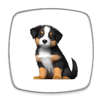Chien chiot Berger australien propriétaire de chien - Magnet carré - blanc - Devant