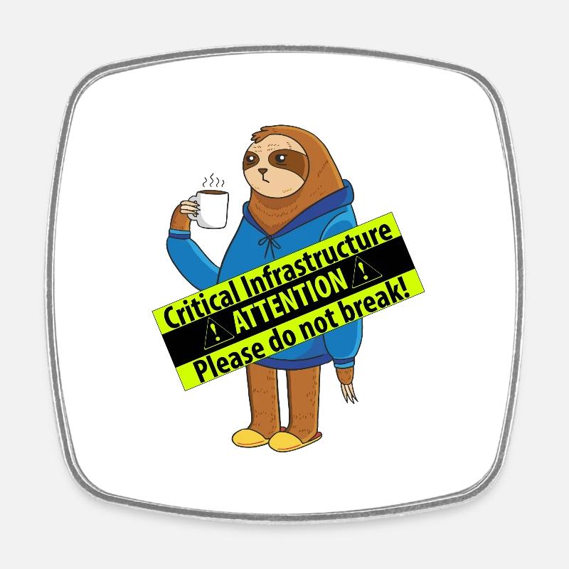 Coffee cups as critical infrastructure - Square fridge magnet - white