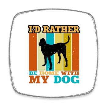 Gascon Saintongeois Dog Silhouette Retro Sunset - Magnet carré - blanc - Devant