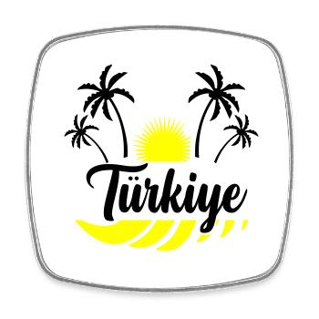 Türkiye - Square fridge magnet - white - Front