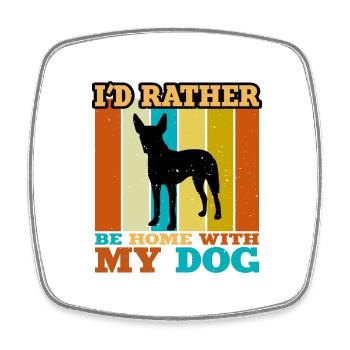 Goéland Terrier Dog Lover Silhouette Vintage Coucher de Soleil - Magnet carré - blanc - Devant