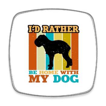Griffon Bruxellois Hund Silhouette Retro Sunset - Viereckiger Kühlschrankmagnet - Weiß - Vorne