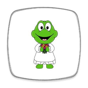 BRAUT - HOCHZEIT - HEIRATEN - FROSCH - KRÖTE - Viereckiger Kühlschrankmagnet - Weiß - Vorne