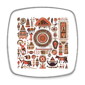 African folklore - Square fridge magnet - white - Front