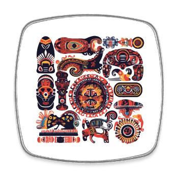 African folklore - Square fridge magnet - white - Front