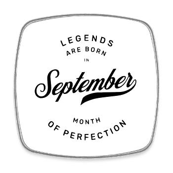 BIRTHDAY SEPTEMBER - Square fridge magnet - white - Front