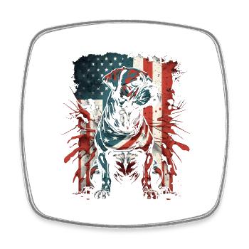 Stars and Stripes American Dog - Magnet carré - blanc - Devant