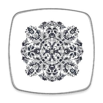 Portugiesisches Mandala - Viereckiger Kühlschrankmagnet - Weiß - Vorne