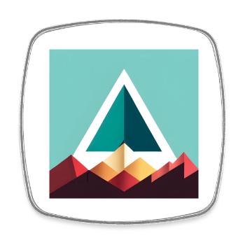 abstract triangle - Square fridge magnet - white - Front