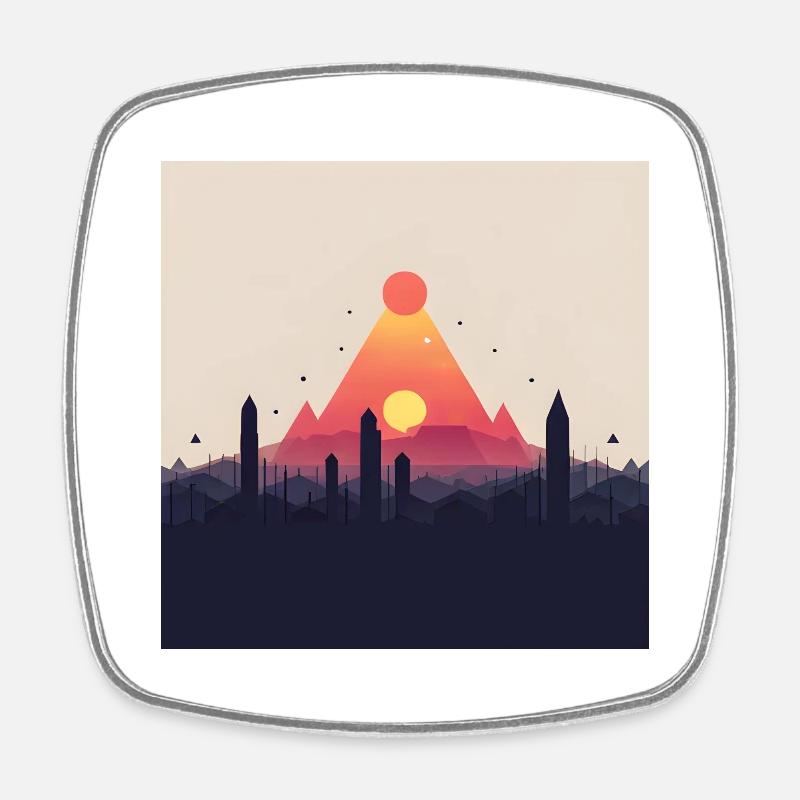 pyramide abstraite - Magnet carré - blanc