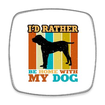 Kumaon Mastiff Hund Liebhaber Silhouette Vintage Sonnenuntergang - Viereckiger Kühlschrankmagnet - Weiß - Vorne
