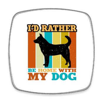 Jindo Dog Silhouette Vintage Sunset for Dog Lovers - Square fridge magnet - white - Front