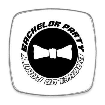 Bachelor Party - Square fridge magnet - white - Front