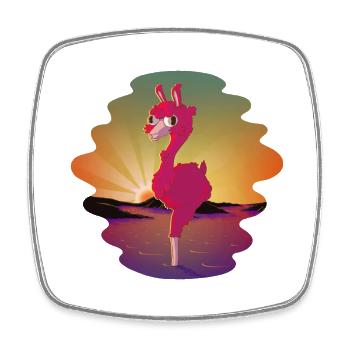 Lamingo - Viereckiger Kühlschrankmagnet - Weiß - Vorne