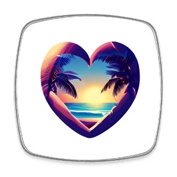 Sommerurlaub Sonne Palme Insel Strand Palmen - Viereckiger Kühlschrankmagnet - Weiß - Vorne