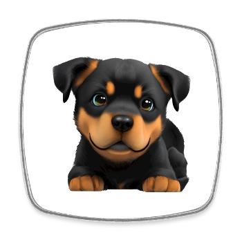Rottweiler Chien Chiot Chiens Rottweiler Chiot - Magnet carré - blanc - Devant