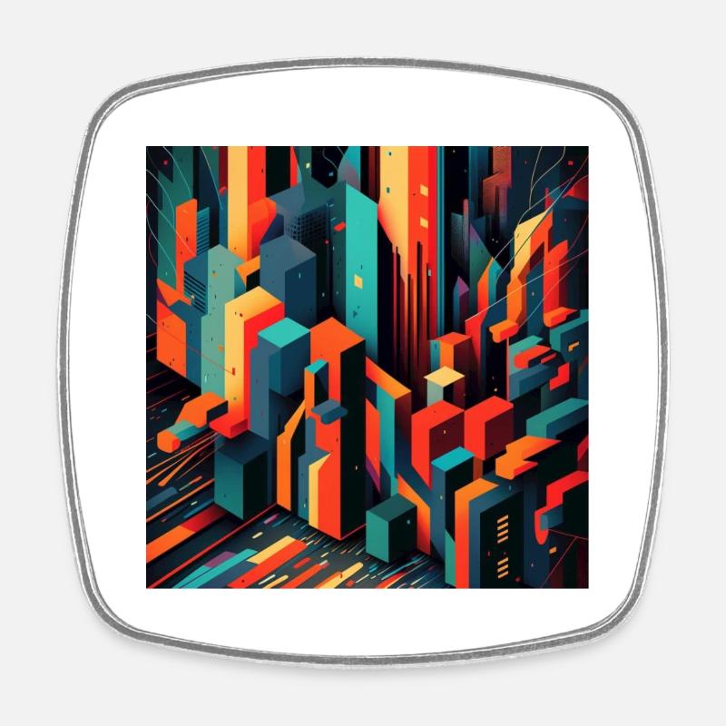 Abstract outskirts - Square fridge magnet - white