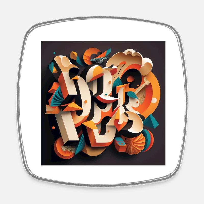 Graffiti - Viereckiger Kühlschrankmagnet - Weiß