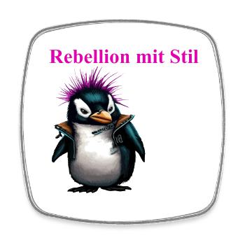 Rebellion mit Stil Pengu Punk Geschenk Kunst - Viereckiger Kühlschrankmagnet - Weiß - Vorne