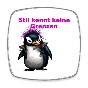 Stil kennt keine Grenzen Punk Pinguine - Viereckiger Kühlschrankmagnet - Weiß - Vorne