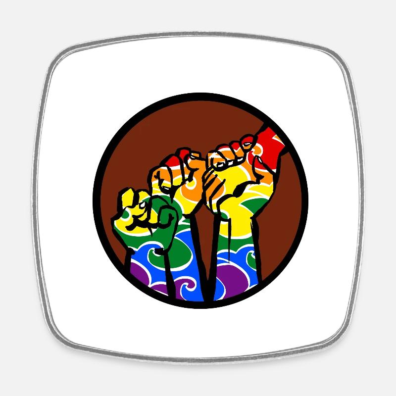Fists4b LGBT - Square fridge magnet - white