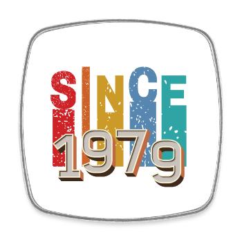 Since 1979 retro - Square fridge magnet - white - Front