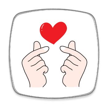 Finger hearts 5 - Square fridge magnet - white - Front