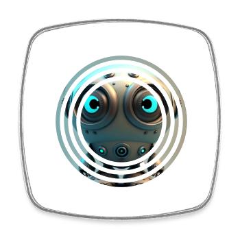 In the Robot - Square fridge magnet - white - Front